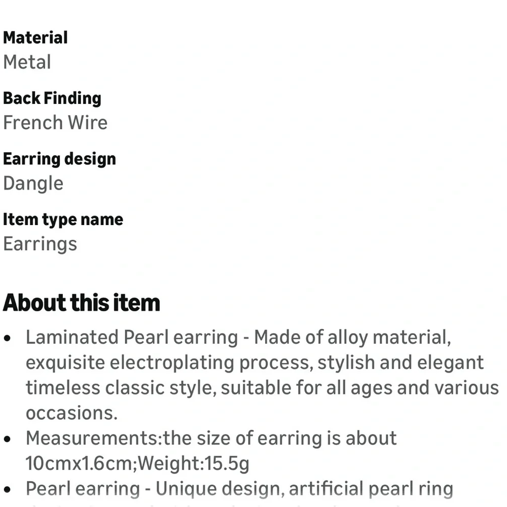 ( 0441) Elegant Pearl Drop Earrings - Picture 4 of 11